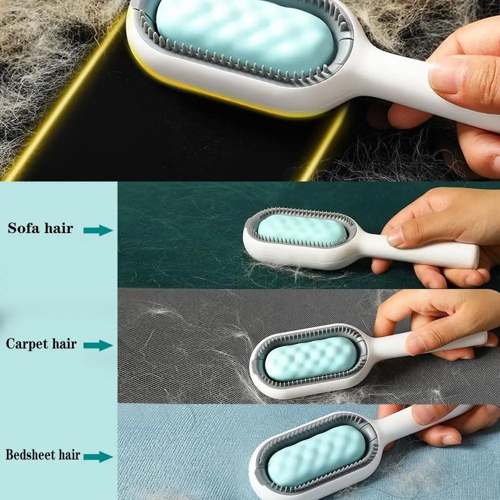 Clean Cat Hair Removal Comb with Wipes for Dog Cat Silicone Pet Grooming Comb with Wipe and Water Tank Pet Product Accessories