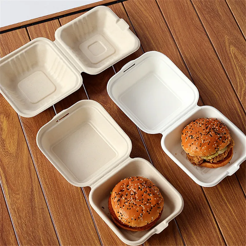 

Disposable Bento Food Containers Baking Dessert Cake Bowl Packaging Burger Snack Boxes 10pcs Microwavable Home Lunchbox