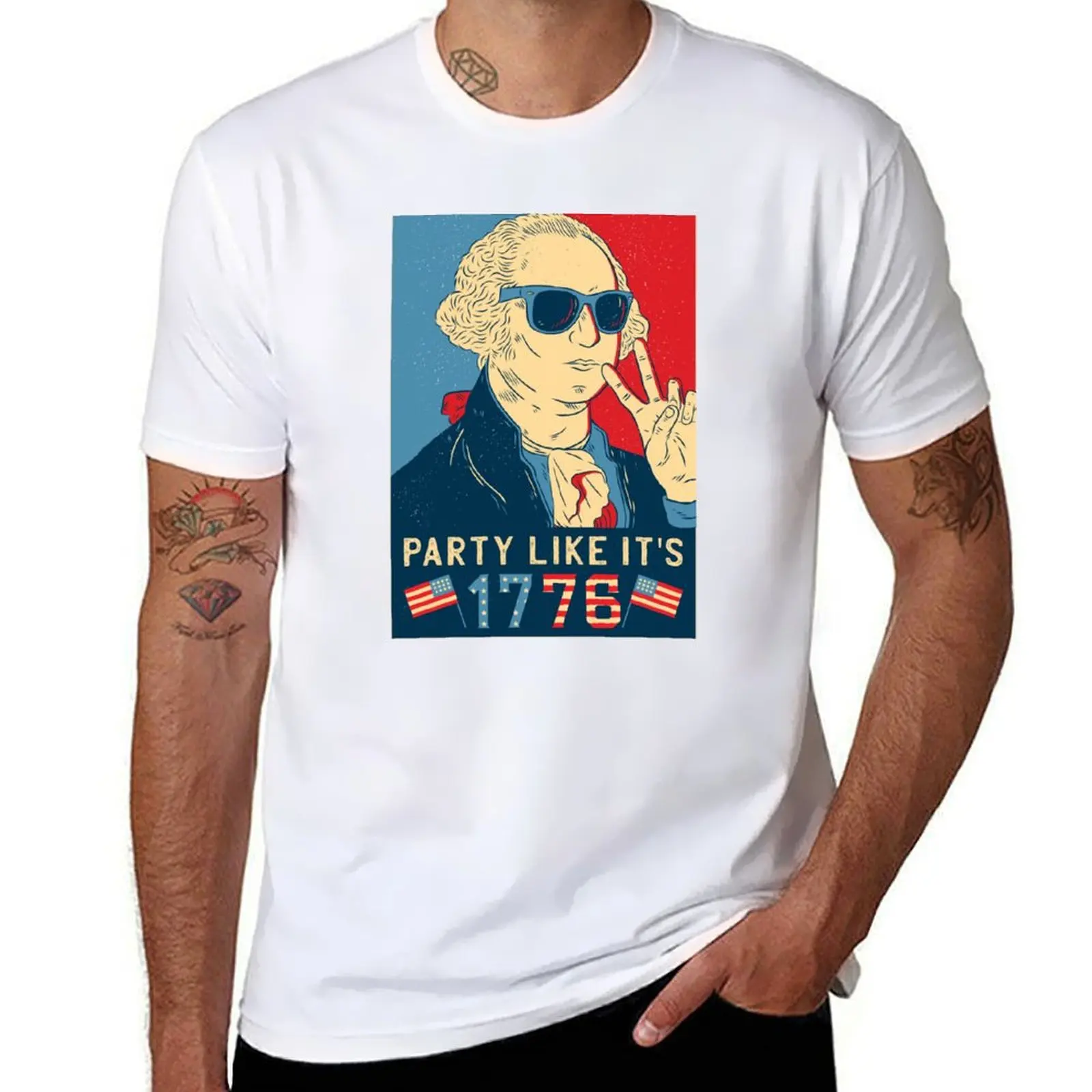 

Party Like It's 1776 T-Shirt cotton tshirt 100% t shirts for man graphic vintage T-Shirt