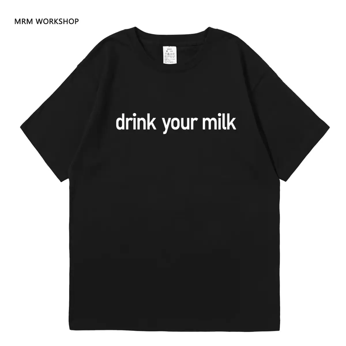 High quality summer letter drink you milk Same Short sleeve Tees Men\'s Women\'s T-shirt Fashion 100%Cotton Tops Free shipping