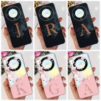 For Honor Magic5 Lite Case RMO-NX3 Cover Fashion Flower Letters Clear Soft TPU Phone Case For Honor Magic 6 4 Lite ANY-LX2 Coque