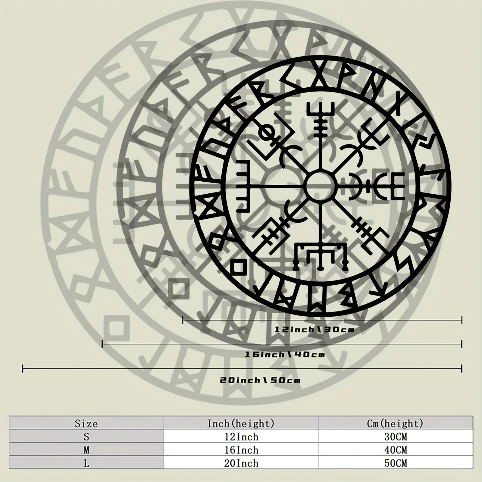 1pc LaModaHome Vegvisir Metal Wall Art - Vintage Iron Compass Design with Norse Rune Motifs