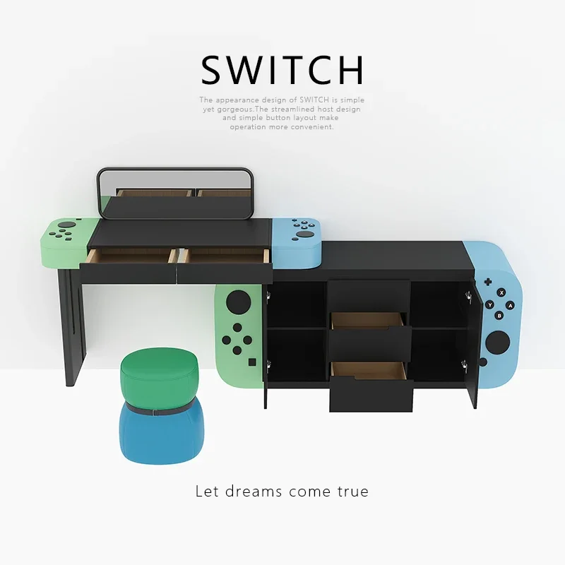 Armario de armazenamento Integrado com peito de gavetas، طاولة الزينة para quarto، simples e Moderno