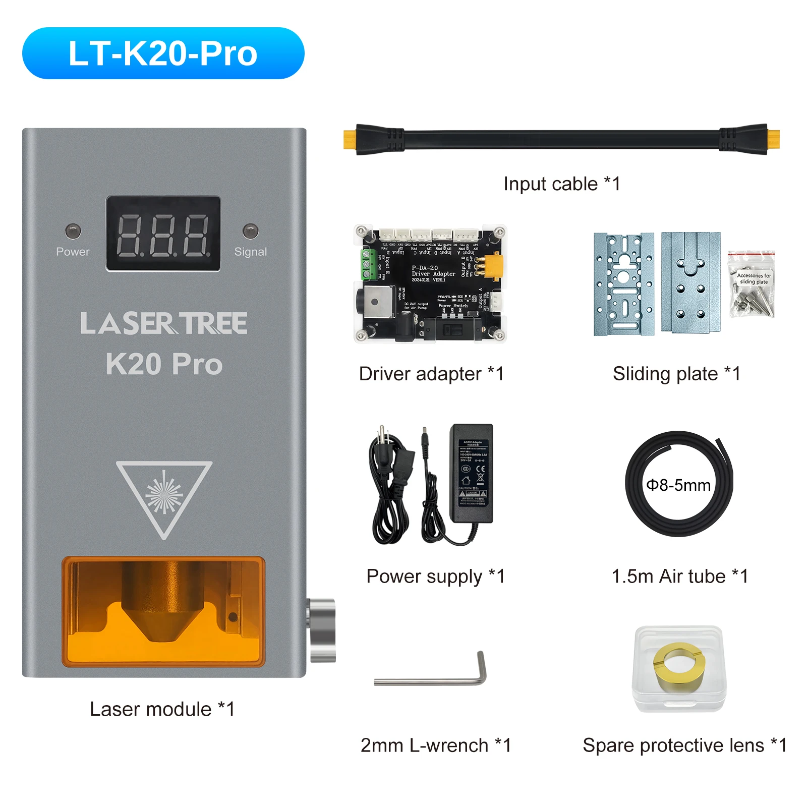 LASERBOOM 20 W/10 W/5 W/4 W Laserkop Voor CNC Graveur Hout Snijden DIY Laser Gereedschap 450nm TTL/PWM Blauw Licht Laser Module