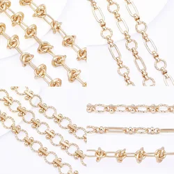 (8735) 0.5Meter  24K Gold Color Brass Necklace Chains Bracelet Chains High Quality Diy Jewelry Accessories Wholesales