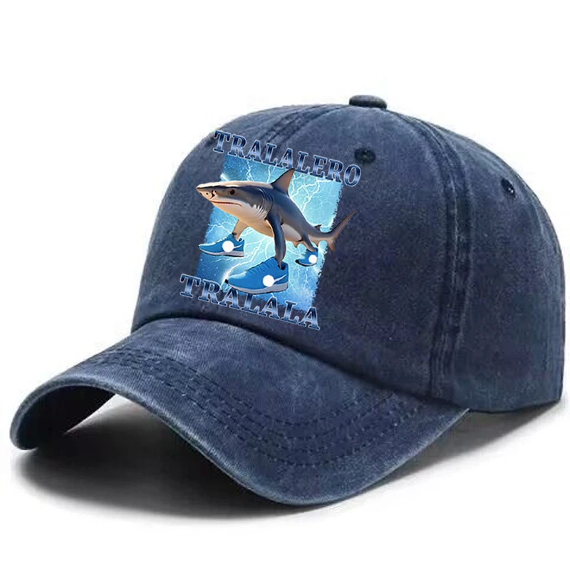 Tralalero Tralala 야구 모자 Tungtung Sahur Brainrot 태양 모자 남성 여성 야외 스포츠 Sunbonnet 성인 레트로 헤드 기어 선물