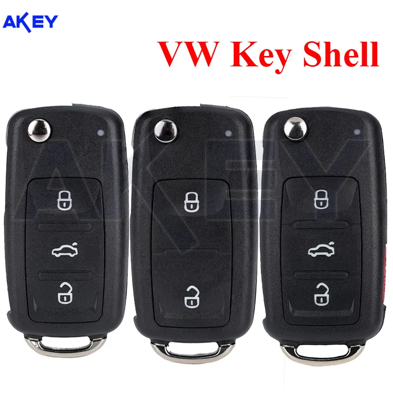 Smart Auto Car Folding Shell or VW Volkswagen Tiguan Passat CC Golf Mk6 SEAT Key Fob Shell Car Key for Skoda Octavia 5K0837202AD