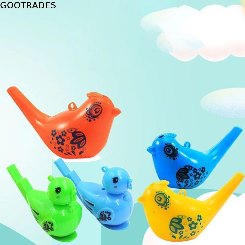 5PCS Noise Maker Funny Water Bird Whistle Colored Drawing Party Whistles Plastic Random Musical Early Learning