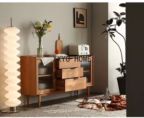 

Скандинавский буфет из черного орехового дерева, простой шкаф из массива дерева для дома, гостиной, стеклянный чай на стене