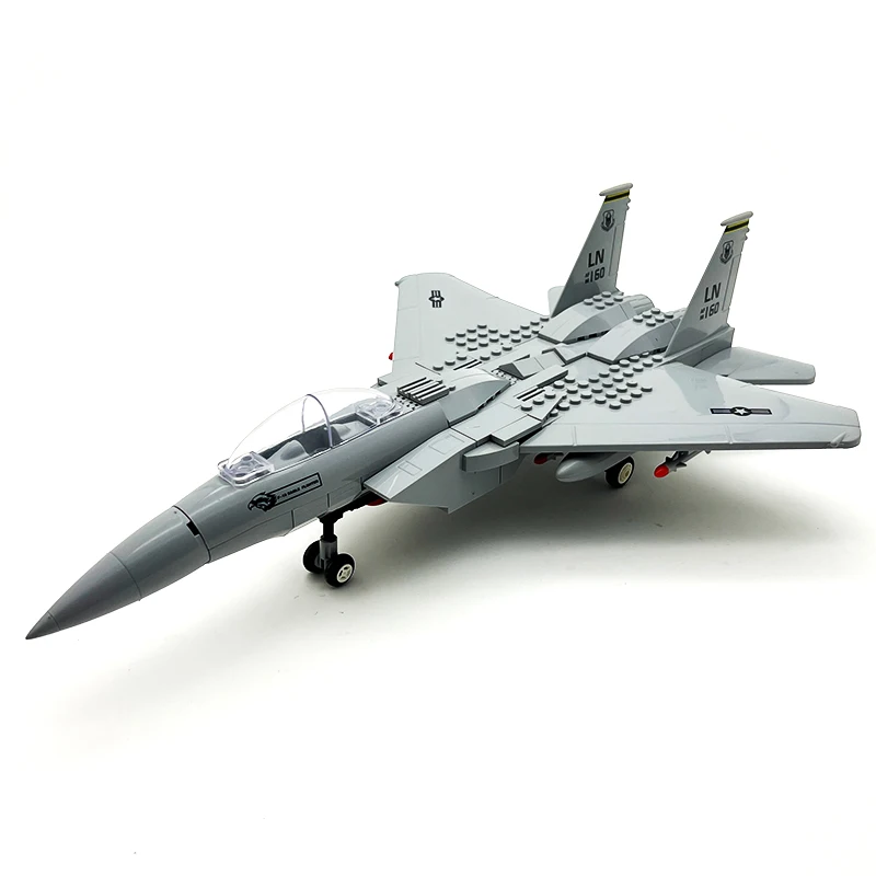 Militaire F15 Vliegtuigen Apache Helikopter Vliegtuig Bouwstenen Model Bricks Kit Voor Jongens Vakantie Verjaardagscadeau Collectie