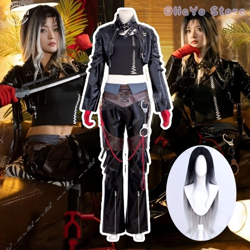 Path to Cos Nowhere Cosplay Costume Wig Angell Woman Adult Leather Suit Comic-Con Oneesan Stage Costume Role Play Performance