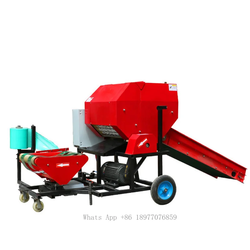 Winter Storage Forage Wrapping Machine Breeding Farms Straw Crushing Bundling Automatic Bagging Hydraulic Baler Machine