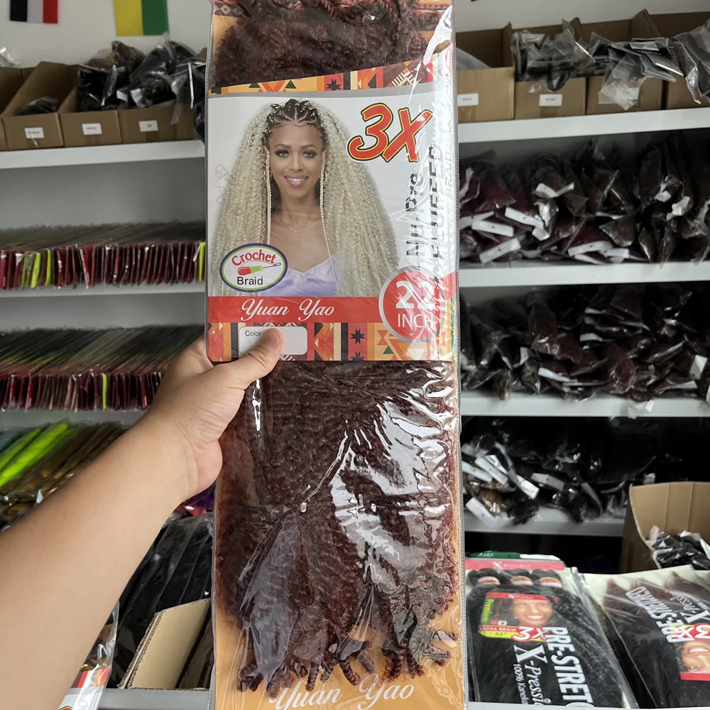 22 بوصة مارلي الكروشيه تجديل الشعر قبل فصل تطويلة شعر من الألياف 1/2/3 حزم لينة الربيع الأفرو تويست الشعر للنساء