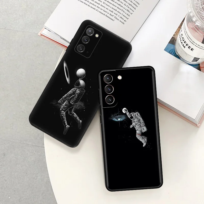 Phone Case For Samsung S24 Note20 Ultra S23 S22 S21 S20 Galaxy S10 Plus Universe Basketball Black Soft Anti-Drop Cover