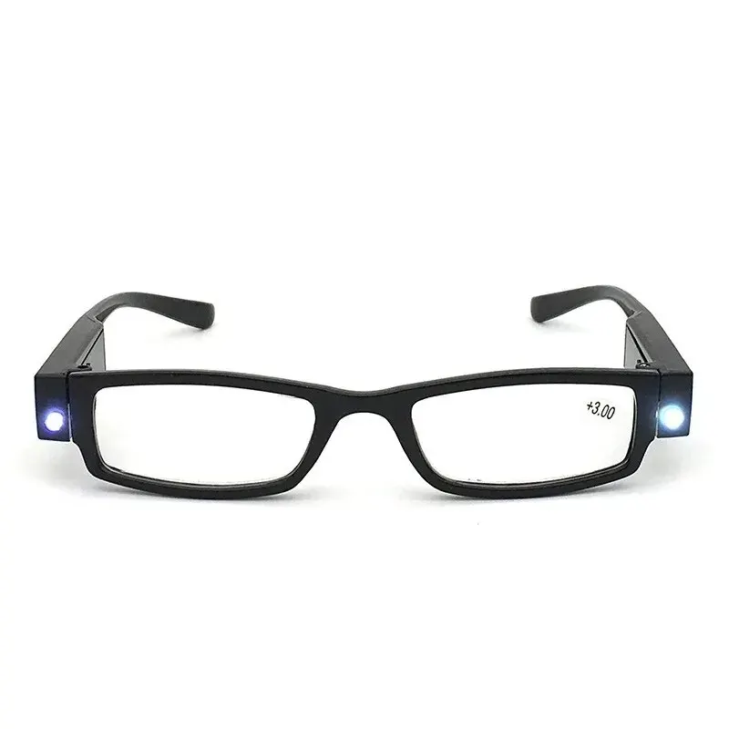 2021 LED with Light Reading Glasses for Women and Man Fashion Glasses Full Frame Reading Glasses +1.0 +1.5 +2.0 To +4.0