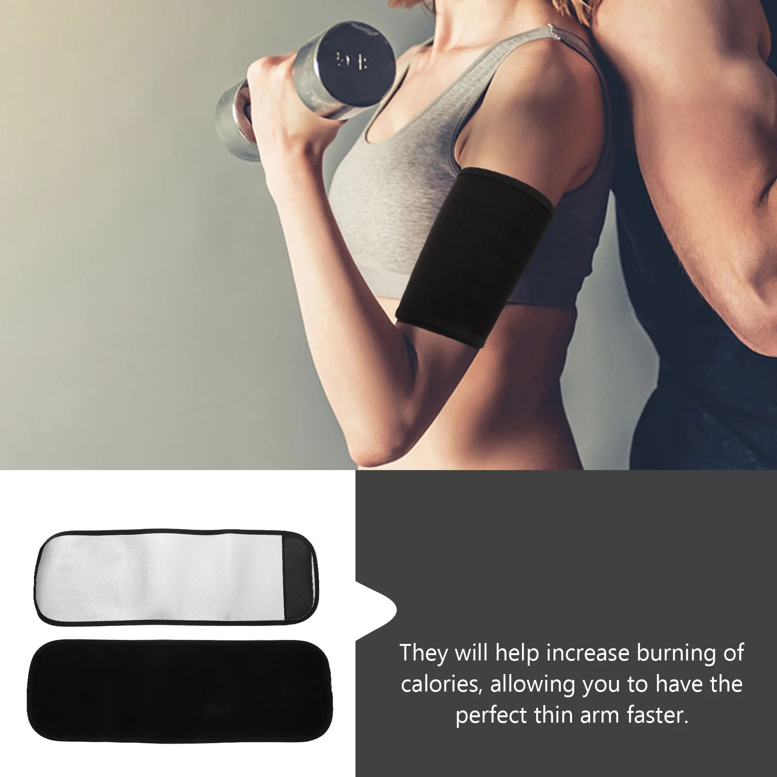 

2Pcs Arm Bands Neoprene Adjustable Arm Shapers for Fitness Sports Running Boxing Bodybuilding Sweat Burning Fat
