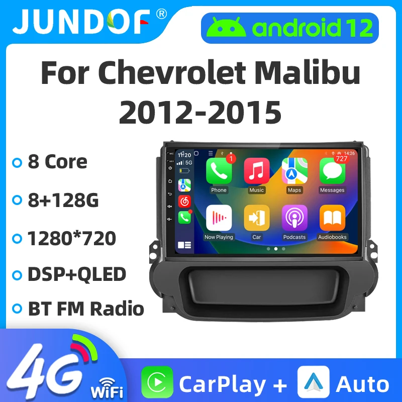 

Jundof Pro Android 12 Car Radio For Chevrolet Malibu 2012-2015 Stereo Carplay Multimedia Player gps tracker bluetooth 2din DVD