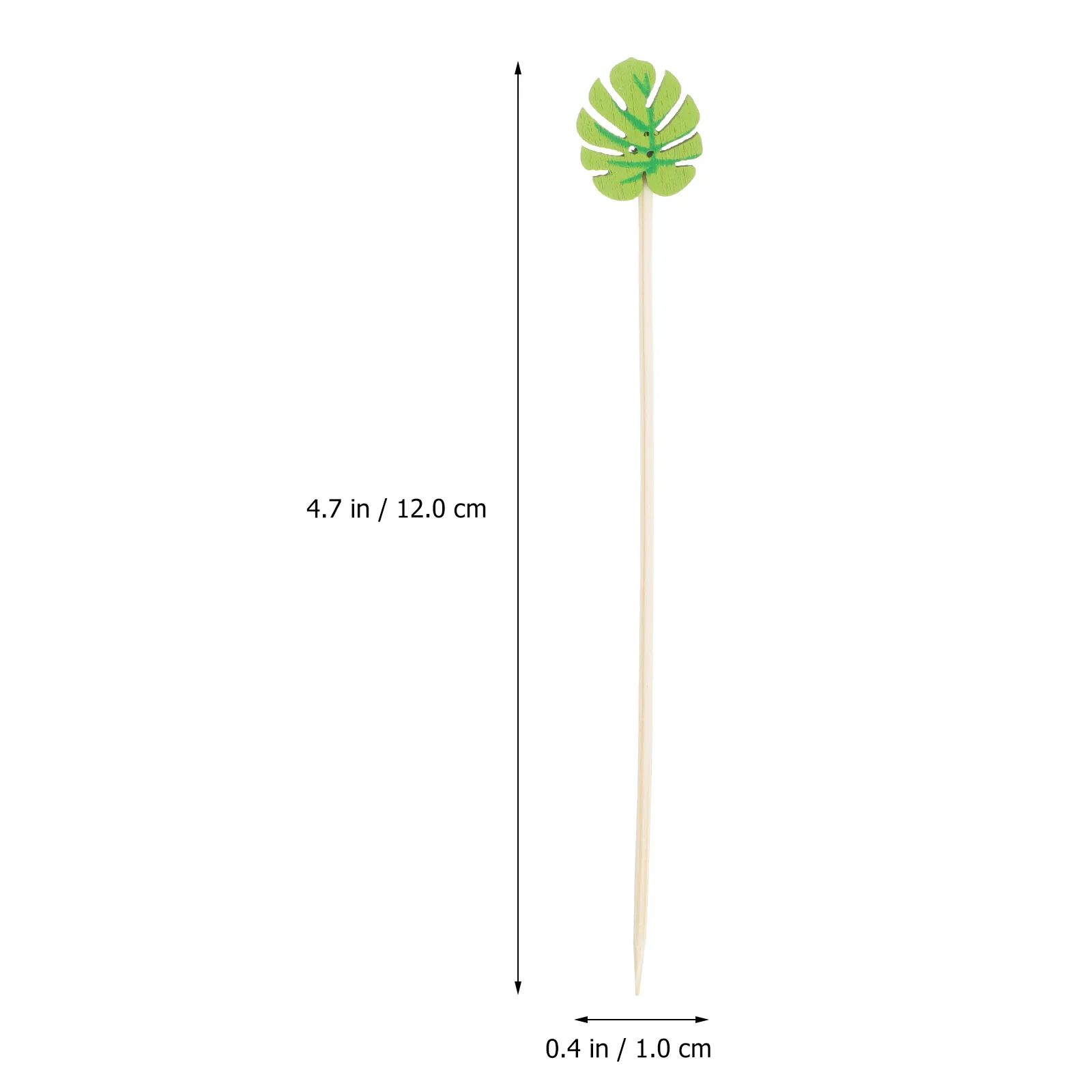 

100pcs Fruit Picks Bamboo Skewers Party Supplies Turtle Leaf Design Disposable Food Cocktail Snack Wooden Sticks Appetizer Picks