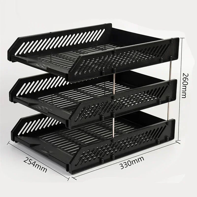 3 Tier Stackable Desk Organizer Paper Letter Tray, Desktop Tidy File Document Rack Storage Accessories for Office