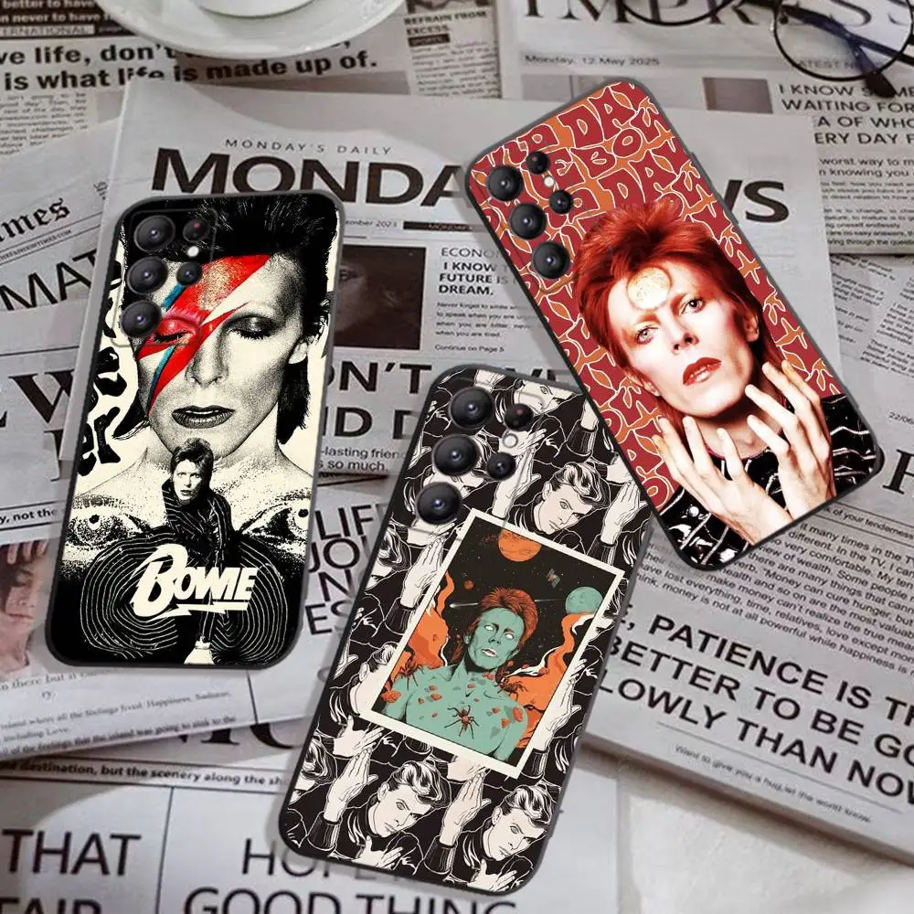 D-David Hot Singer B-Bowie Handyhülle für Samsung S24Fe 25 Ultra Plus 20 Lite 21 30 22 23 24 22 Ultra 5G Fundas