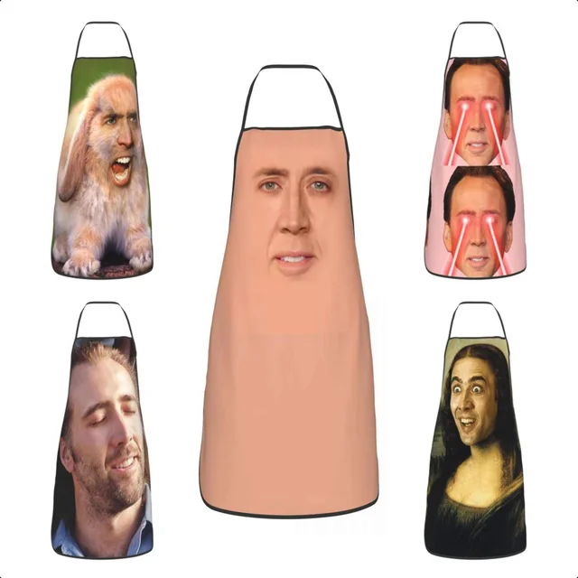 Nicolas Cage Face poliester fartuchy 52*72cm kuchnia Grill pieczenia Bib Tablier restauracja Pinafores dla szefa kuchni Barista