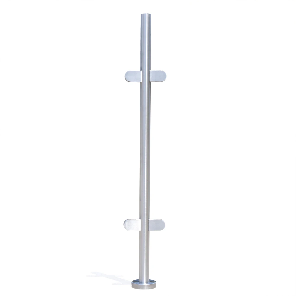 Stainless Steel Silver Balustrade High Glass Mid Post Railing Glazing Handrail
