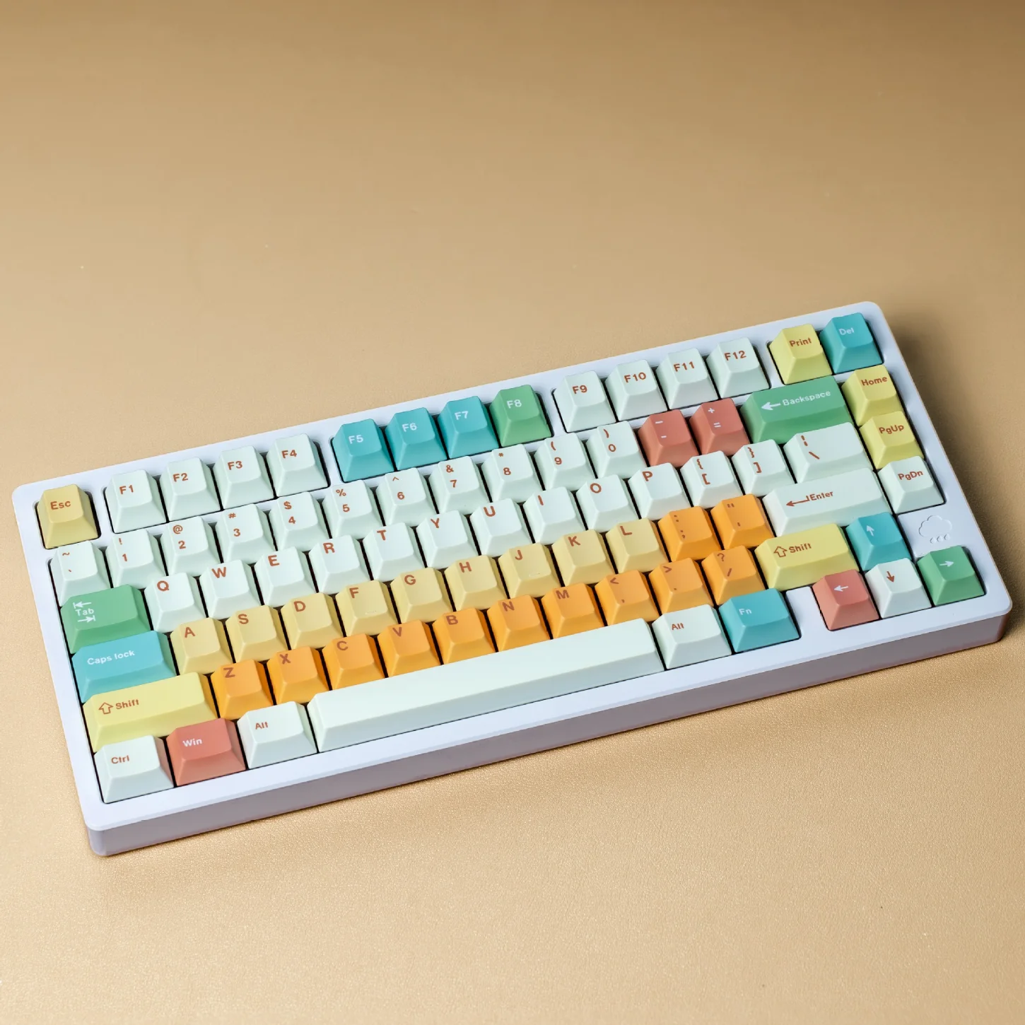 Cherry Keycap PBT Macaron Color Russian French Korean Japanese Keyboard Keychain Compatible with MX Switch Mechanical Keyboard