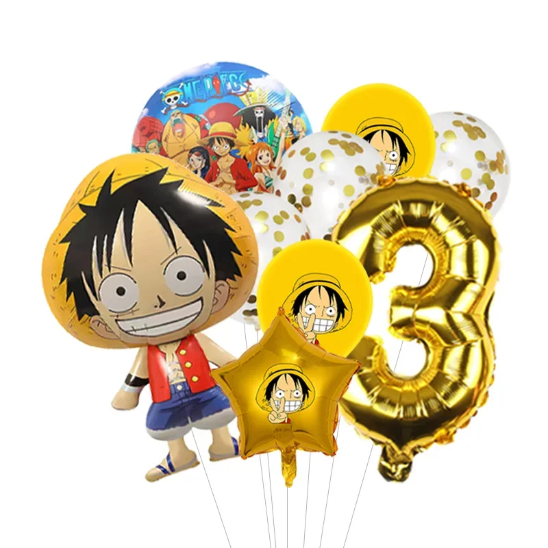 Anpassbarer One Piece Ballon-Bouquet Luffy Folienballon mit optionaler Altersauswahl für Jungen Anime-Geburtstag – Detail 13