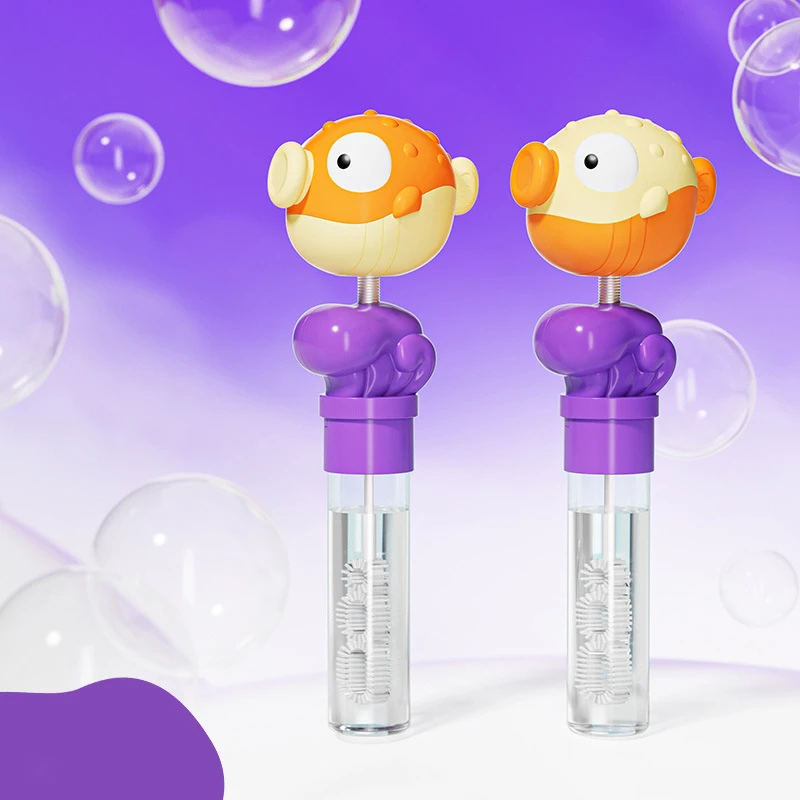 Grappige Blowfish Shark Bubble Tube Zeepfles Zeedieren Thema Kinderen Handheld Bubble Blowing Wand Jongens Meisjes Speelgoed Geschenken