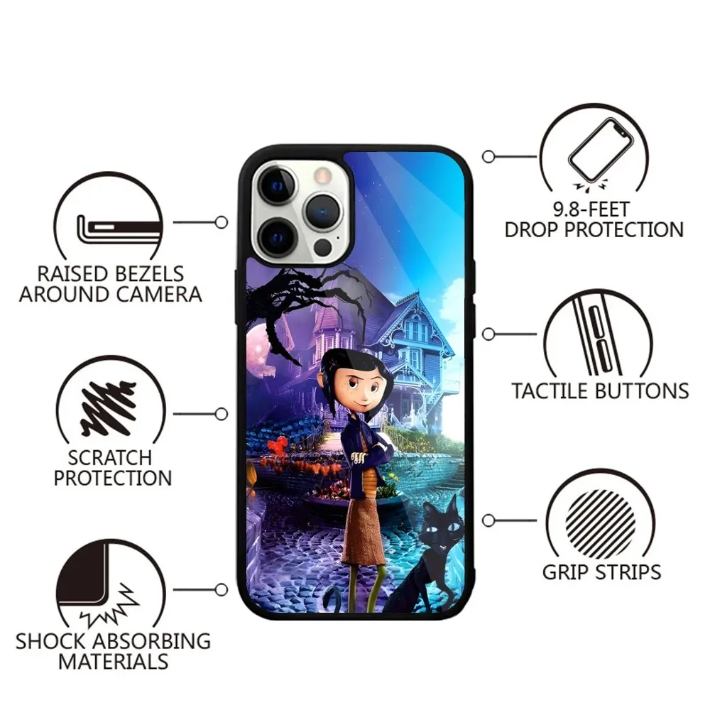 Cartoon C-CoralineS  Phone Case Strong Magnetic For IPhone 15,14,13,Pro,Max,Plus,11,12,Mini For Magsafe Wireless Charging