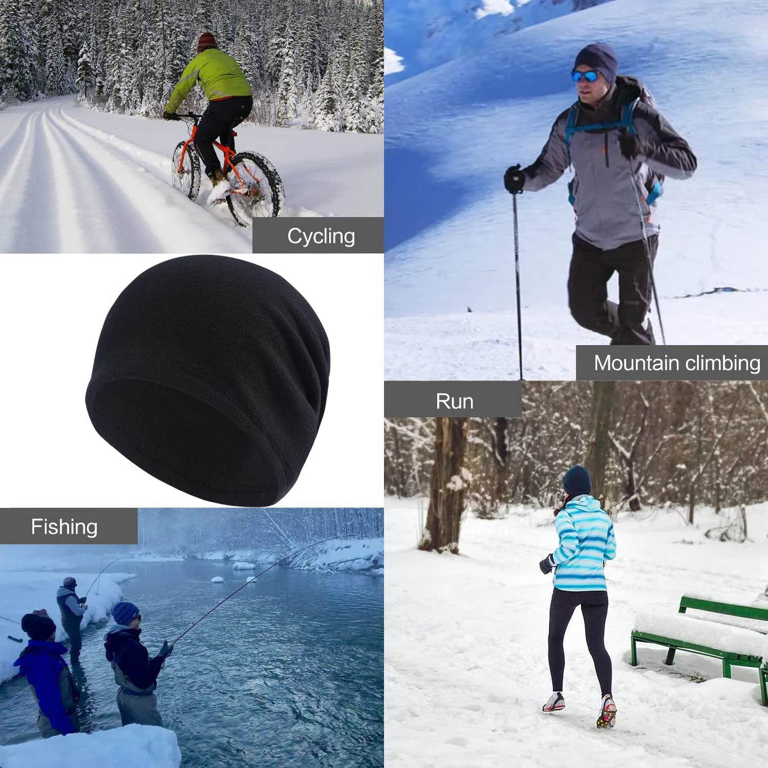 قبعة جمجمة مقاومة للرياح، بطانة للشتاء والطقس البارد الحراري لركوب الدراجات للرجال والنساء