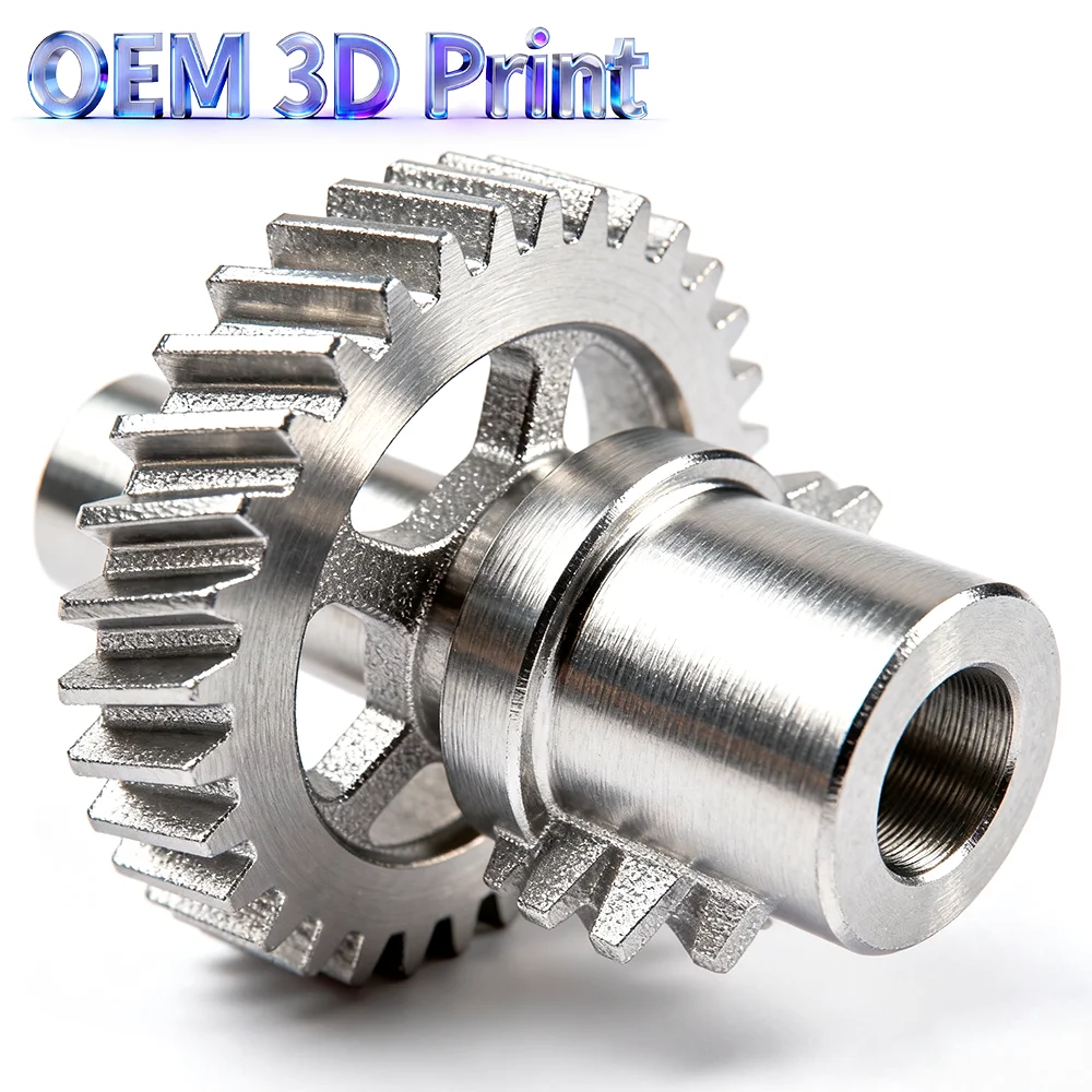 OEM Metal 3D Printing Custom Spur Gear Stainless Steel Precision Transmission Gear, Custom Size Industrial Machinery 3D Printed
