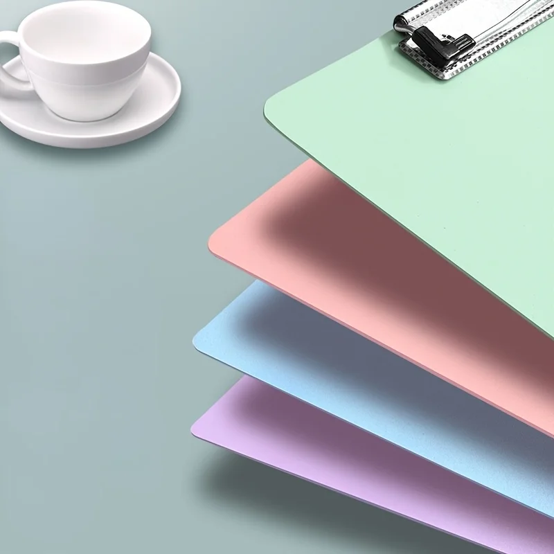 4 durable PP A4 copy boards - multi-color, thick files and folders with metal clips, suitable for offices, meetings, and writing