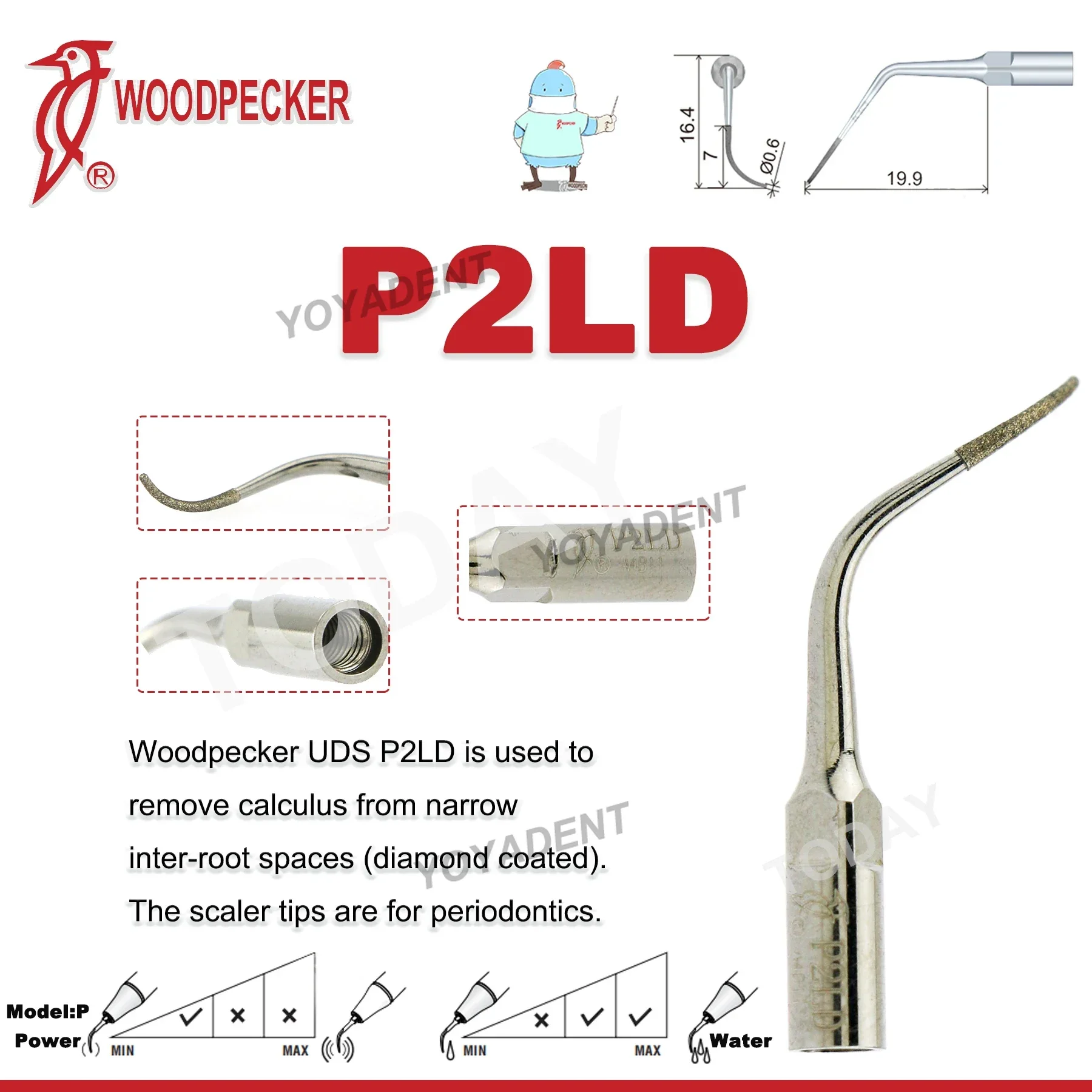 Specht Tandheelkundige Ultrasone Piezo Scaler Handstuk LED HW-5L Scaling Tips Fit UDS EMS Ultrasone Scaler Tandheelkundige Gereedschappen