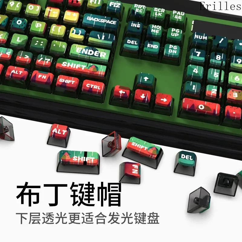 High Quality Thermal Sublimation Key Cap  ASA Height Four Side Transparent PBT Key Cap DIY Mechanical Keyboard Switch Keycap Set