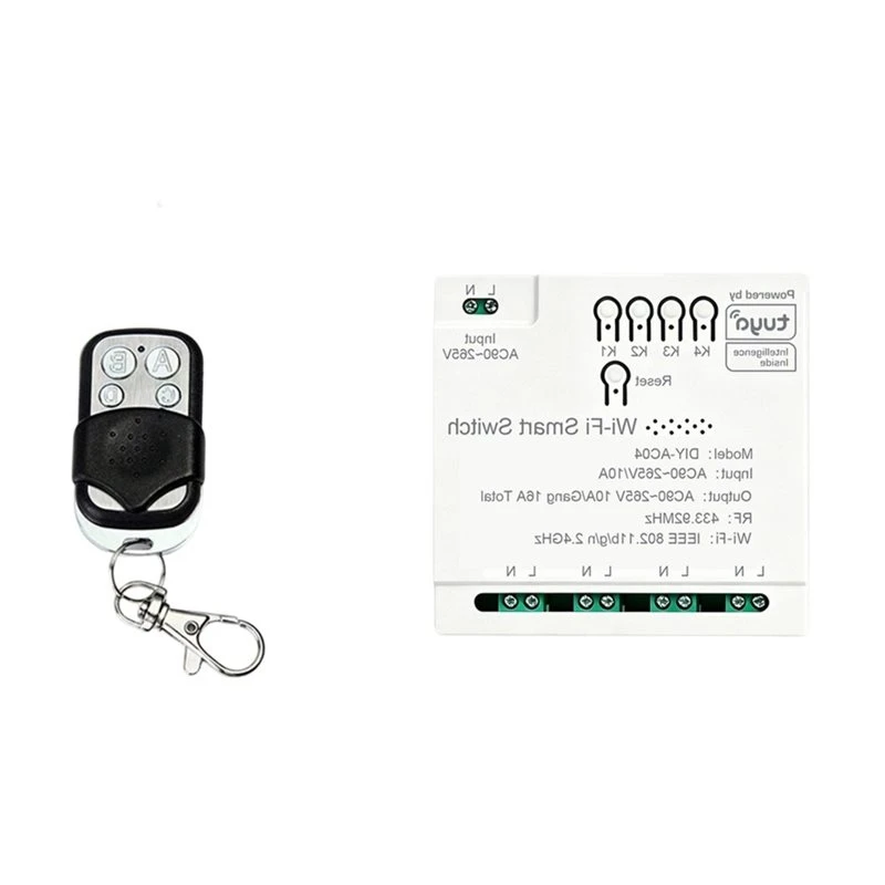 【VALUE MONEY】Tuya Wifi Switch Module 4CH RF Remote AC90-265V 16A