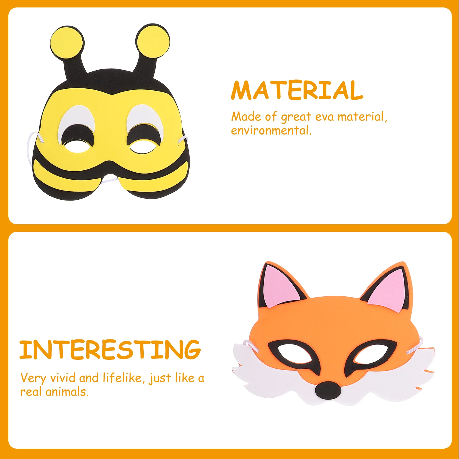 

5 Pcs Animal Mask Halloween Cosplay Masks for Kids Children The Eva Cartoon Party