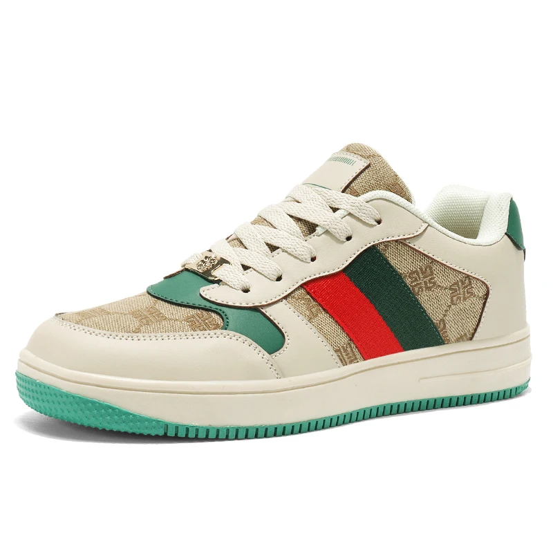 Large Size Men's Shoes 45 Breathable Sporty Trendy Summer Shoes  Retro Luxury Printed Casual Board Shoes round Toe Flat Heel