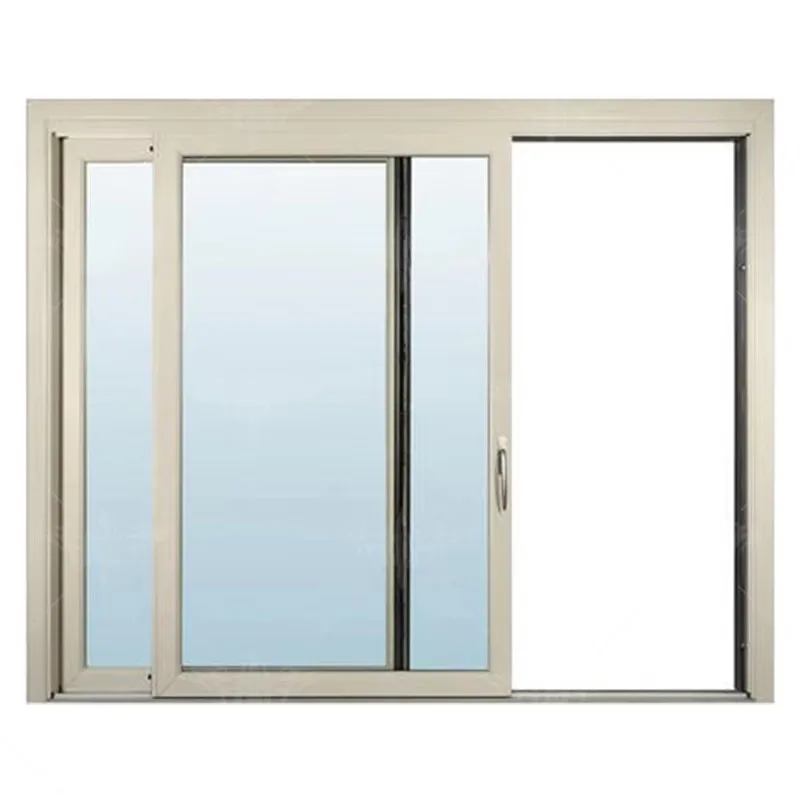 Thermal Break Sliding Window Double Glazing Aluminum Glass Sliding Windows Champagne Color Aluminum Sliding Window