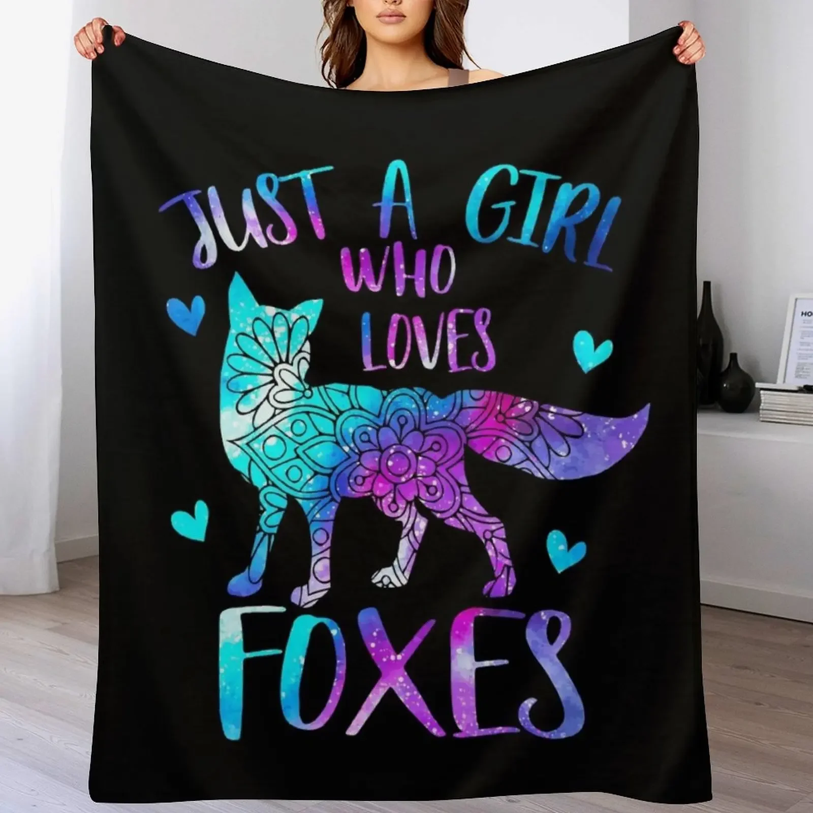 

New Just a girl who loves Foxes Throw Blanket Decorative Sofa Blankets For Sofas funny gift Sofa Blankets