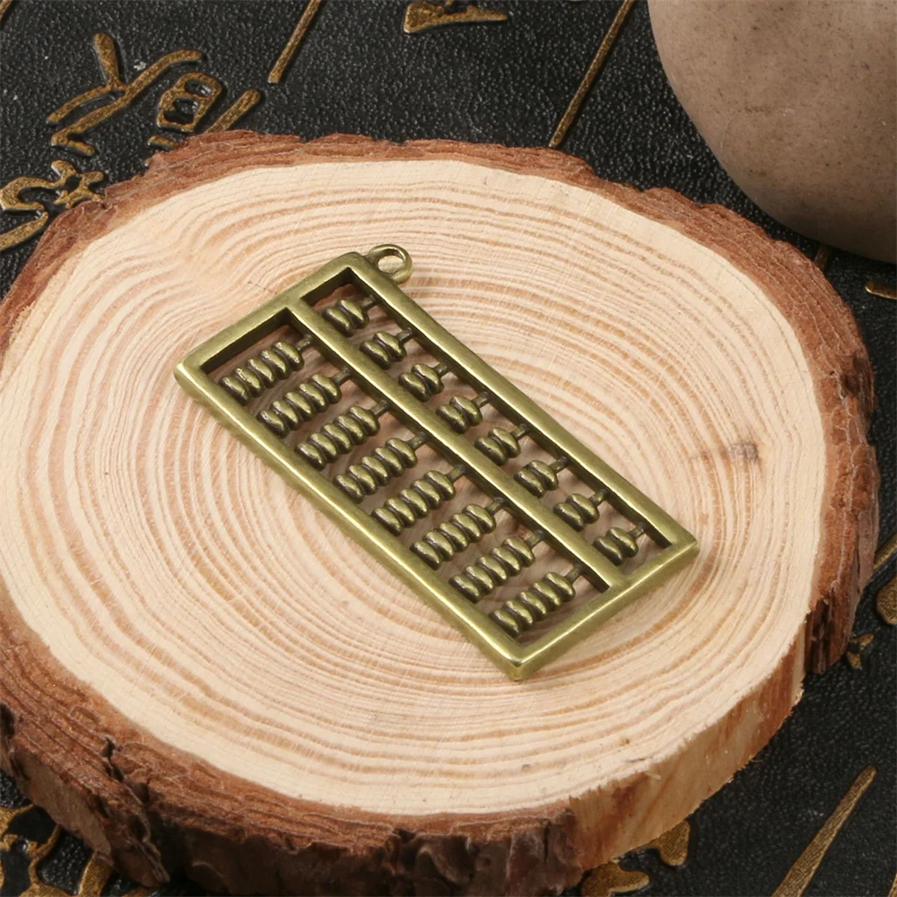 Mini Brass Abacus Retro Crafts Collectibles Lucky Fengshui Wealth Home Decoration DIY Hanging Ornament