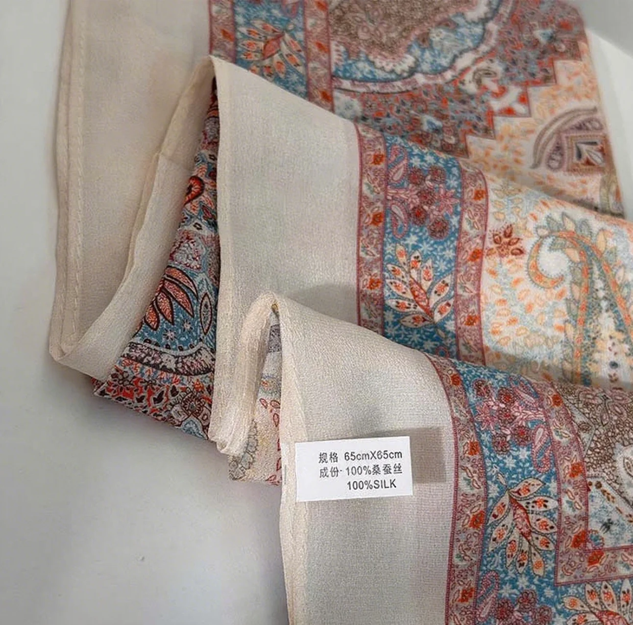 Pink paisley crepe de chine silk scarf women's square neck shawl womens scarf cashmere women's headscarf headscarf