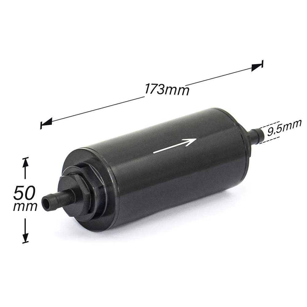 Aluminum OD 2 Inch Fuel Filter for E85 Fuel System with 100 Microns Steel Element AN6 AN8 AN10 9MM Adaptor Fittings