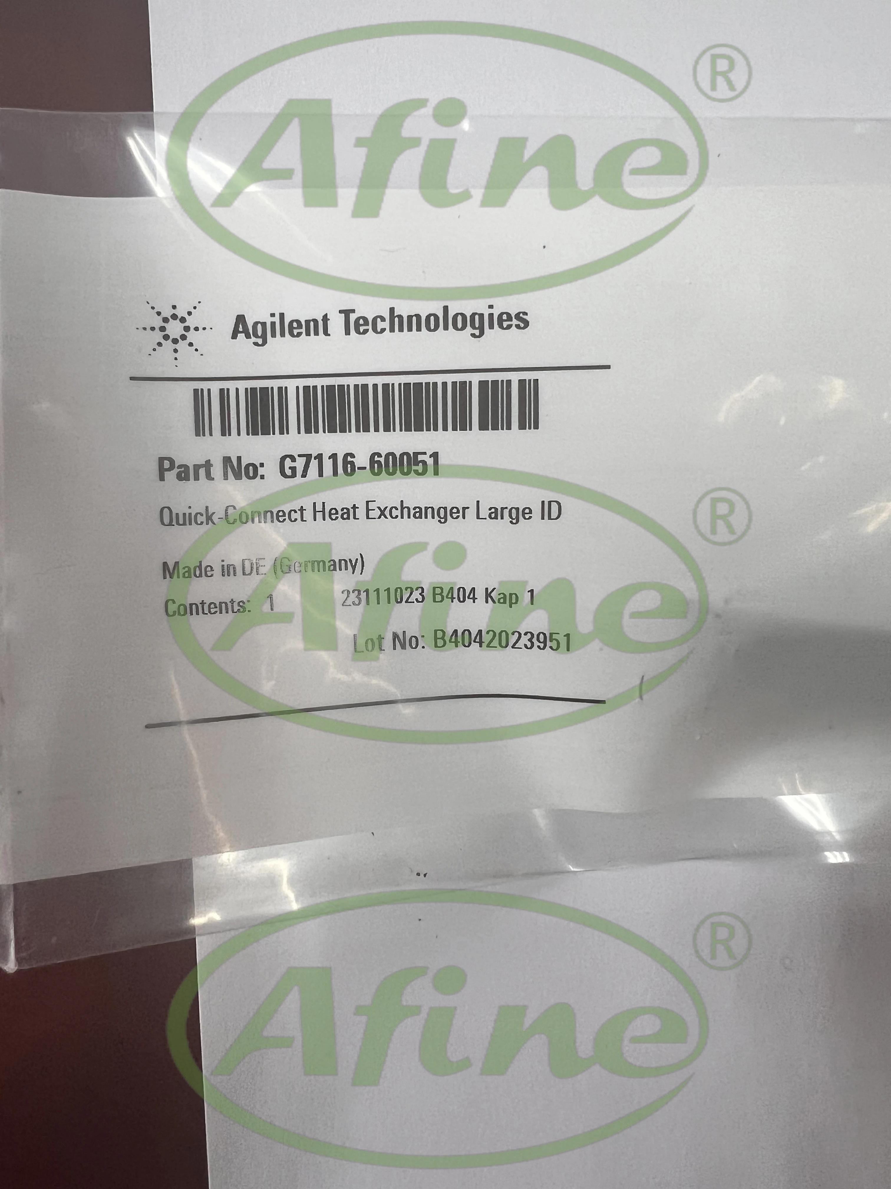 

AFINE Agilent Heat Exchanger for HPLC,G7116-60051,InfinityLab Quick-Connect Heat Exchanger for G7116A/B MCT ID 0.17 mm, 3 µL