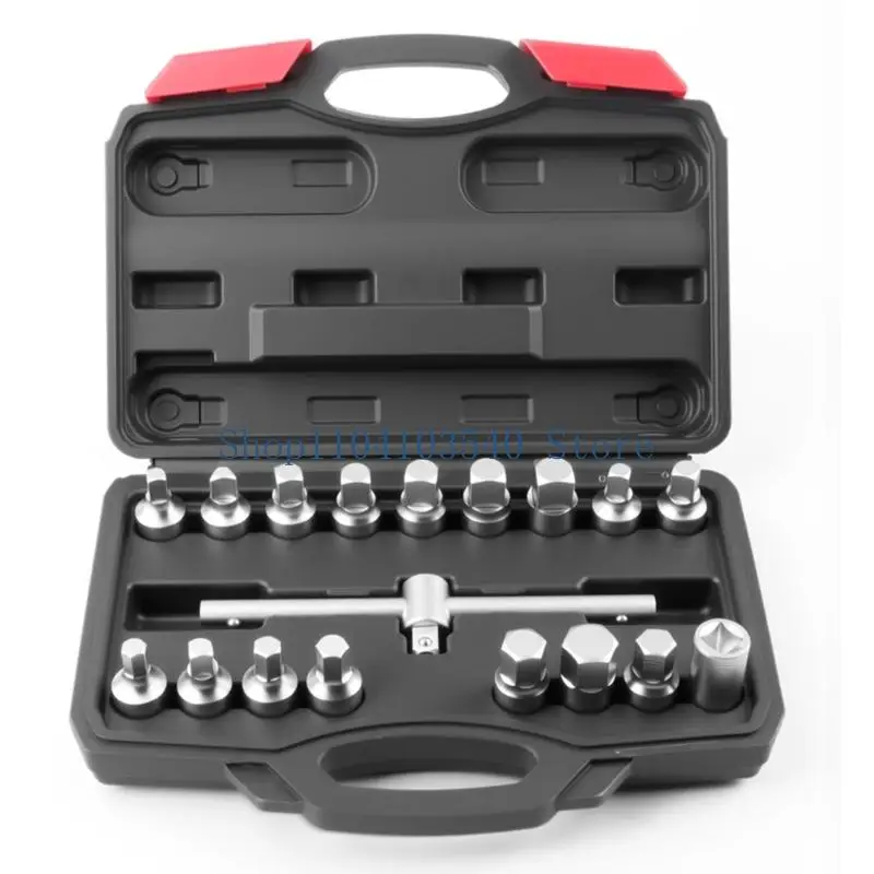 

02DC 18 в 1 Набор головок для пробок сливной трубки для тяжелого режима работы, гаечный ключ для винтов масляного поддона