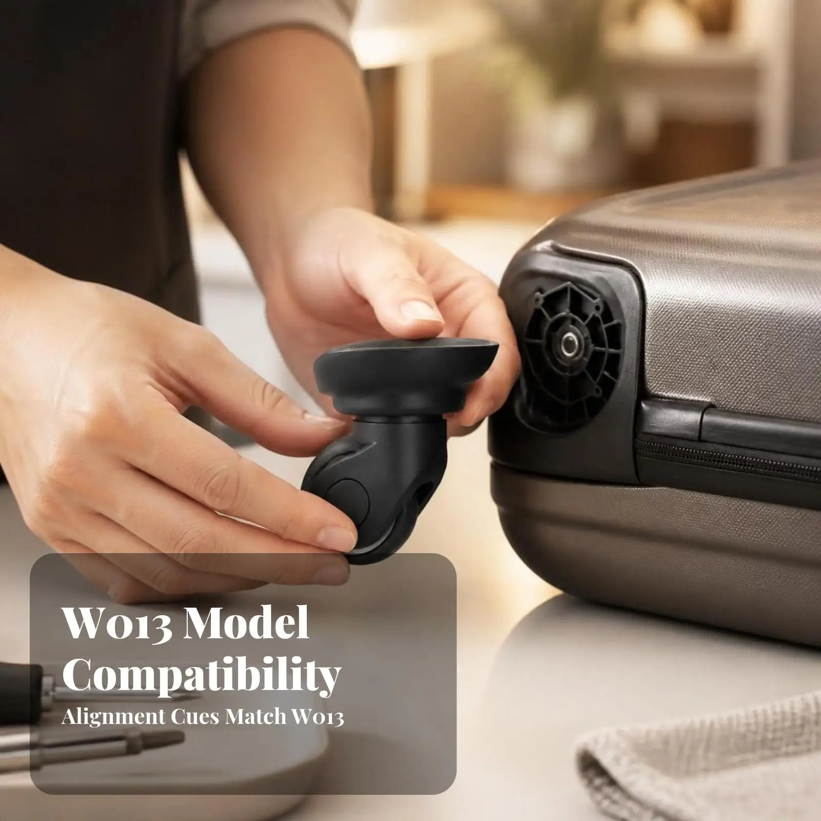 Smooth Glide Luggage Wheel Replacement for Suitcase on Wheels with Zinc Alloy Base