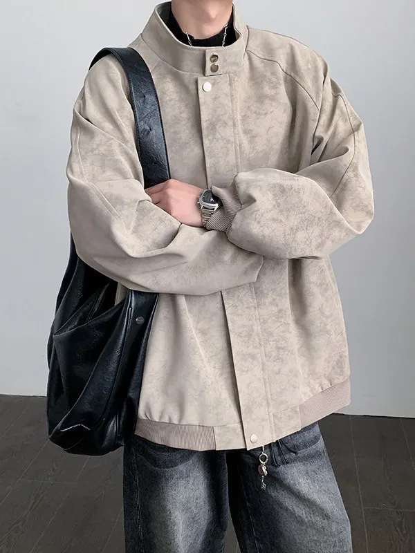 

TANGZ Studio American Sle Cleanfit Matte Dyed PU Leather Jaet Men's Large Size Trendy Brand Haome Outerwear