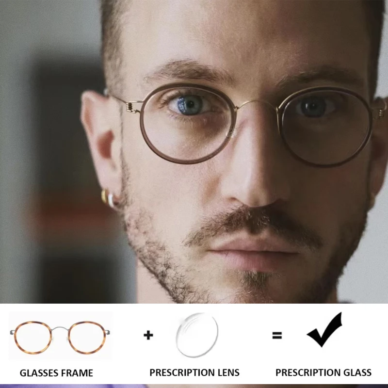 

Denmark Brand Eyeglasses Men Round Air Titanium Progressive Prescription Anti Blue Light Photochromic Eyewear Optical Myopia