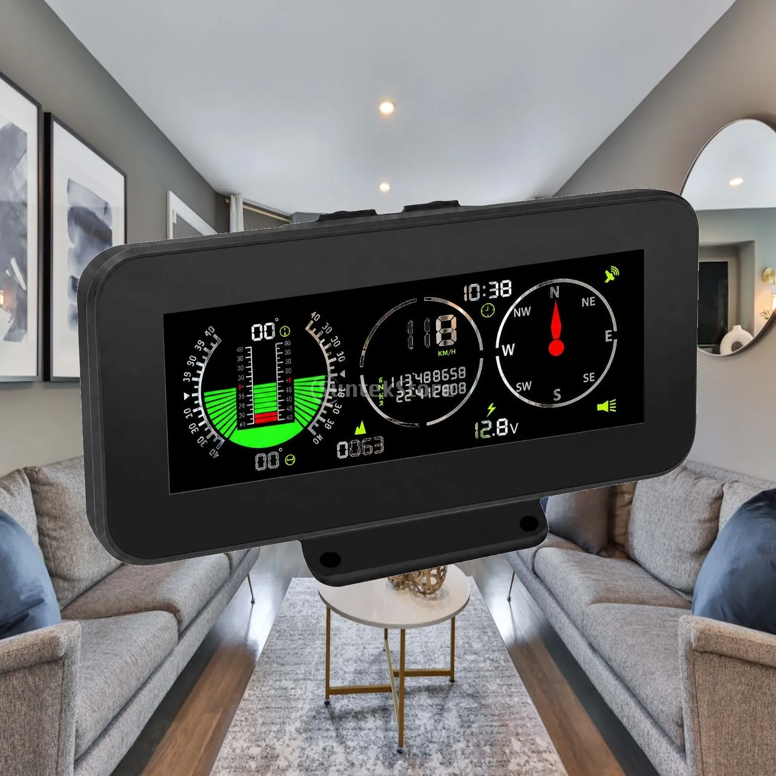 Vehicle GPS Tracker Display Car HUD Speedometer Dashboard Screen with Mounting Base Compass Altitude Coordinates for All Vehicle