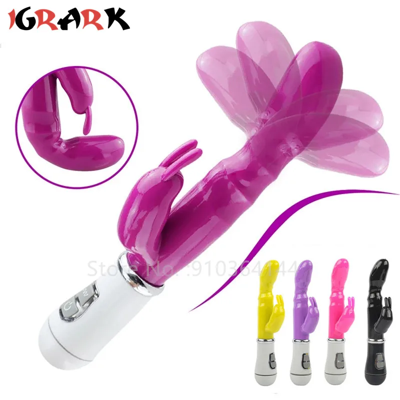 Vibrador de conejo de punto G de 12 velocidades, Juguetes sexuales anales para consolador AV Stick, masajeador de clítoris vaginal, masturbador femenino, producto para adultos